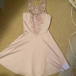 Beautiful lilac embroidered skater dress!
